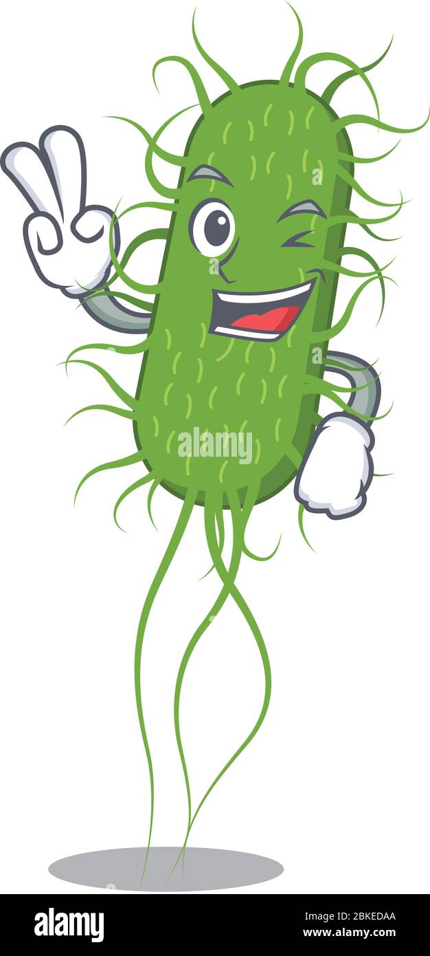 Happy bacteria cartoon design concept with two fingers Stock Vector Image & Art - Alamy Happy bacteria cartoon design concept with two fingers Stock Vector Image & Art - Alamy