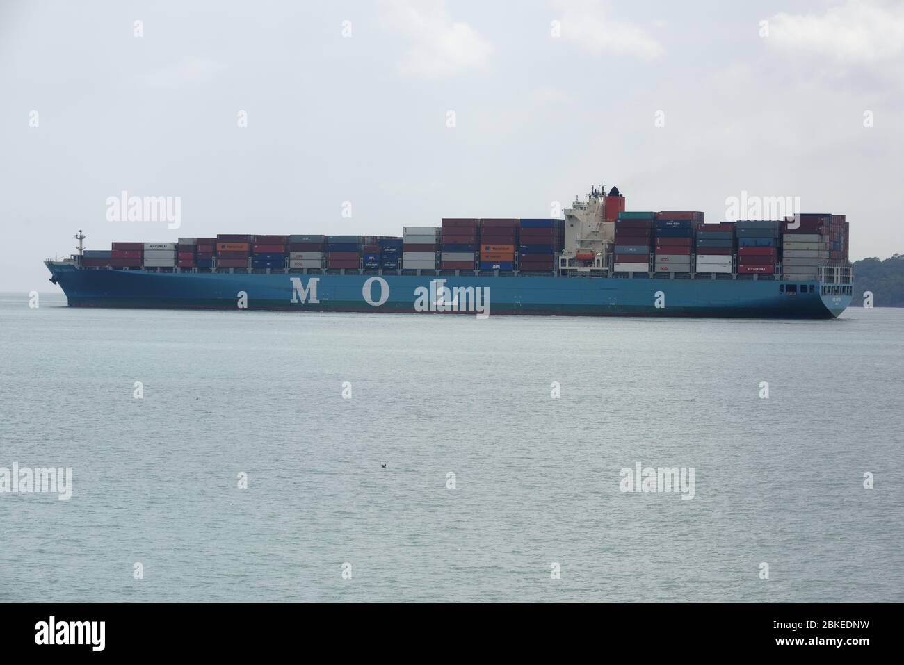 The MOL Matrix container ship heading to the Pacific ocean having ...
