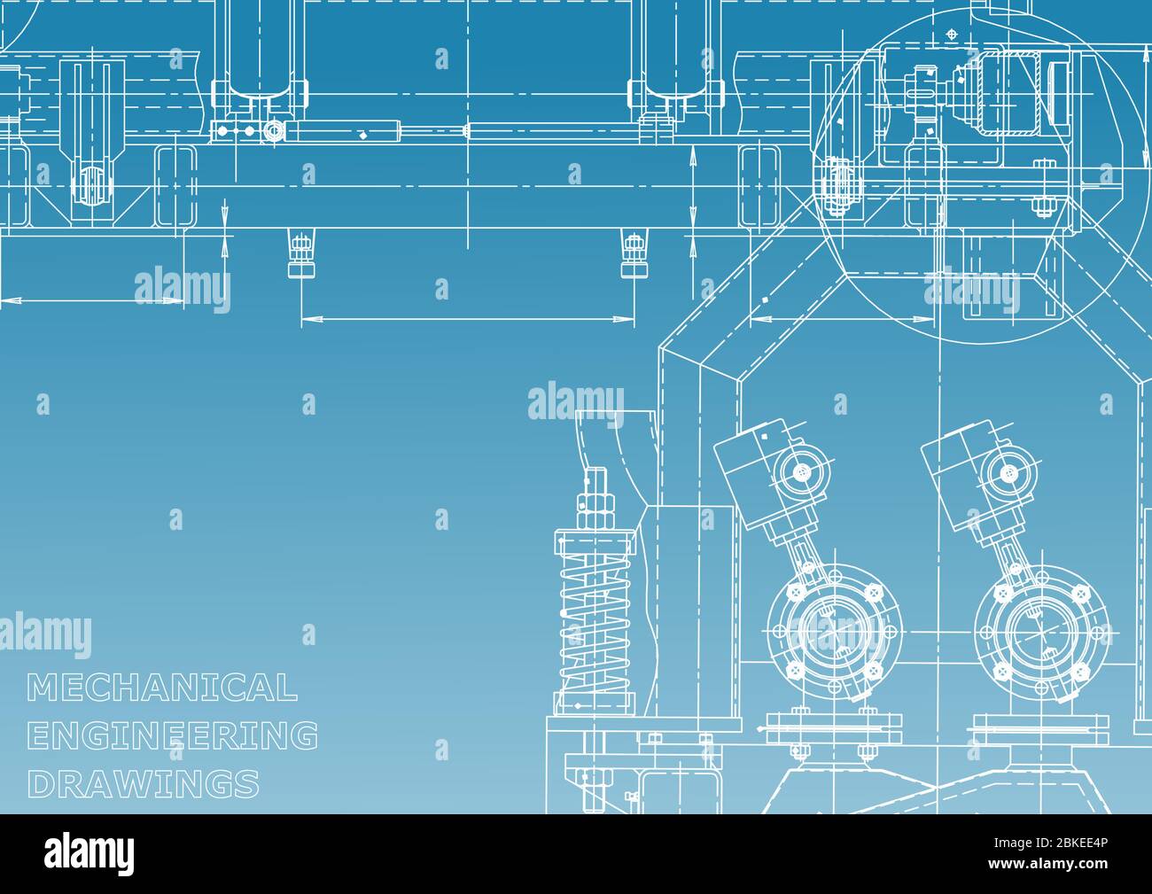Computer aided design system. Blueprint. Blue and white Stock Vector ...