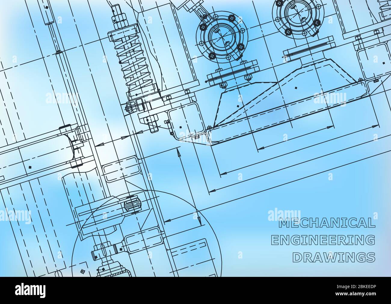 Blueprint. Vector engineering drawings. Mechanical instrument making ...