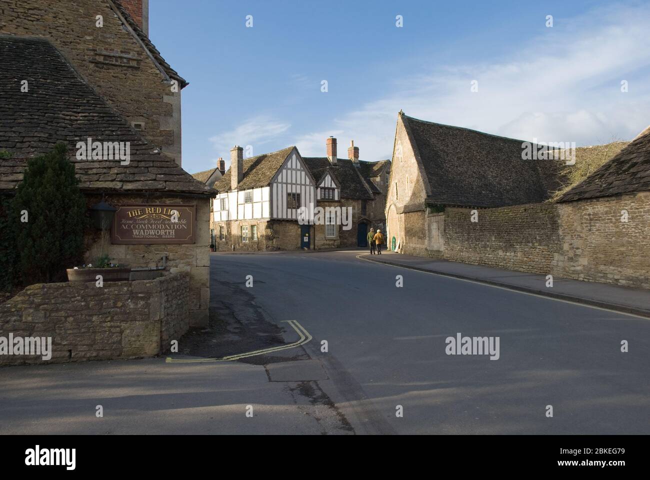 Conservation Heritage Preservation Old English Village Cotswolds Cotswold Stone Buildings Architecture Lacock Village Hither Way, Lacock, SN15 Stock Photo