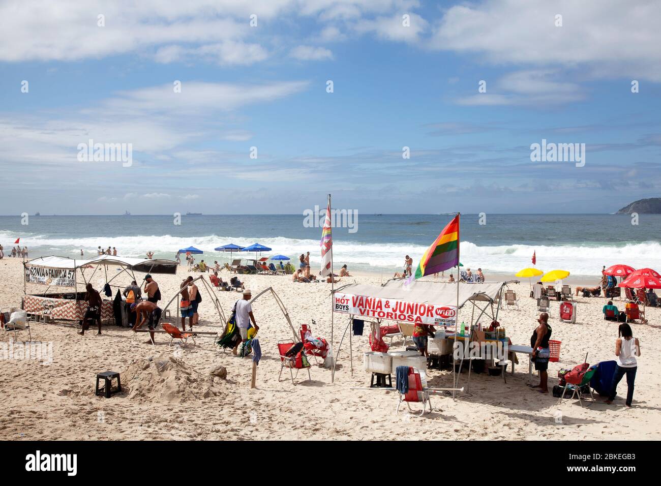 Ipanema Beach Gay Area in Rio de Janeiro, Brazil Stock Photo