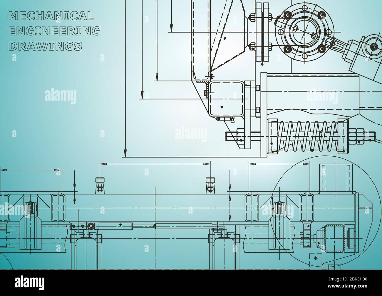 Computer aided design systems. Technical illustration. Light blue Stock ...