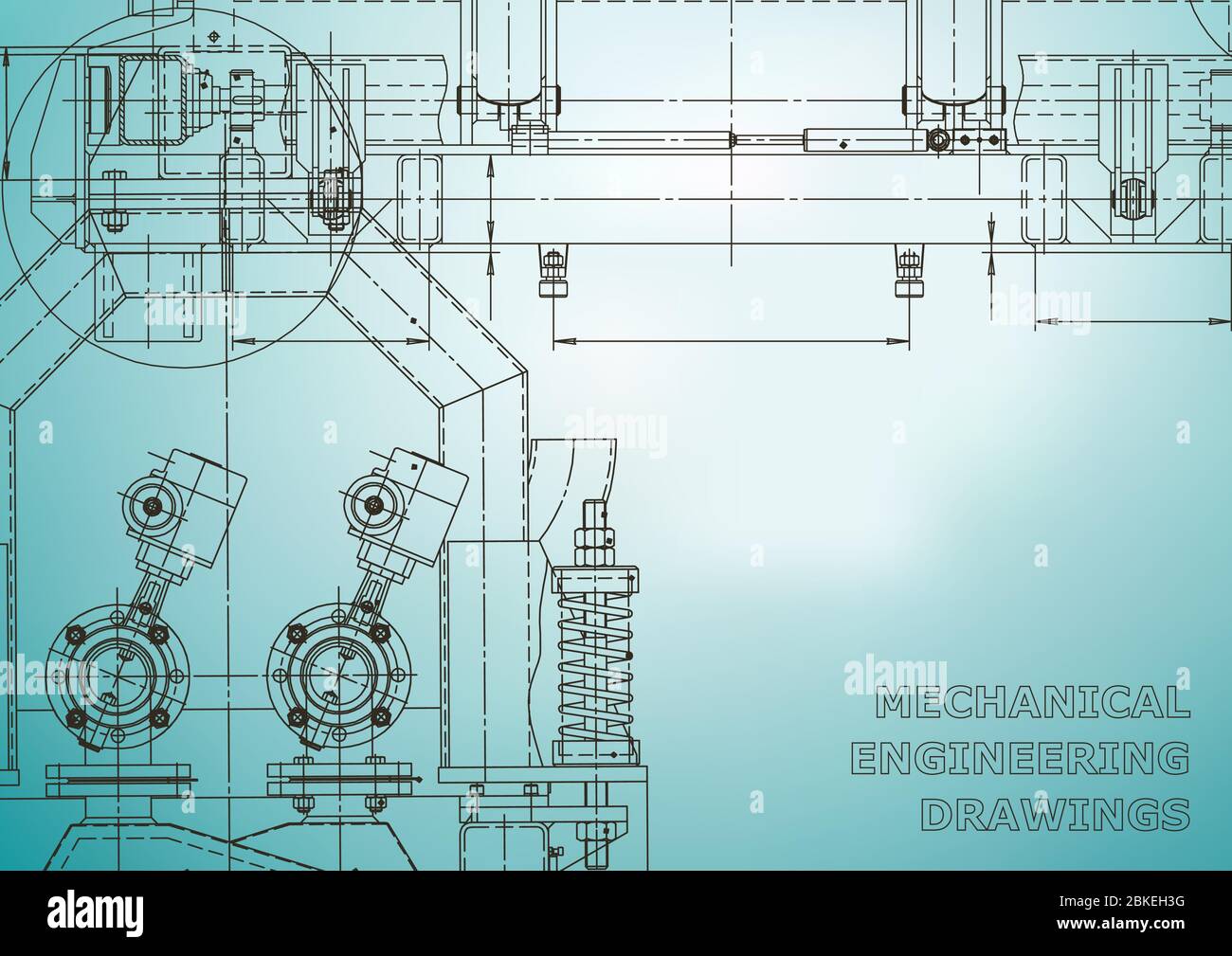Computer aided design systems. Blueprint. Light blue Stock Vector Image ...