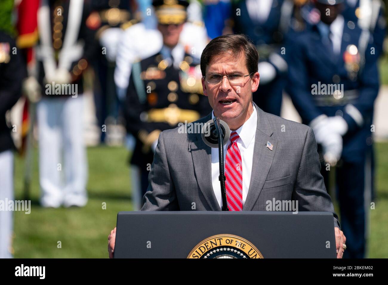Full Honors Ceremony for Secretary of Defense Mark Esper Stock Photo
