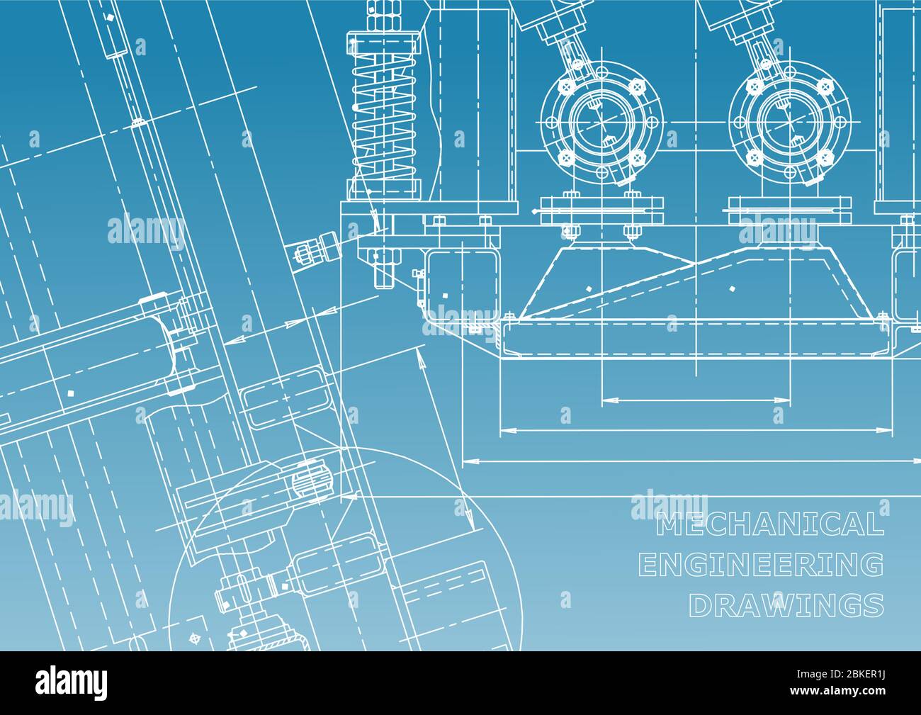 Blueprint. Vector engineering drawings. Mechanical instrument making ...