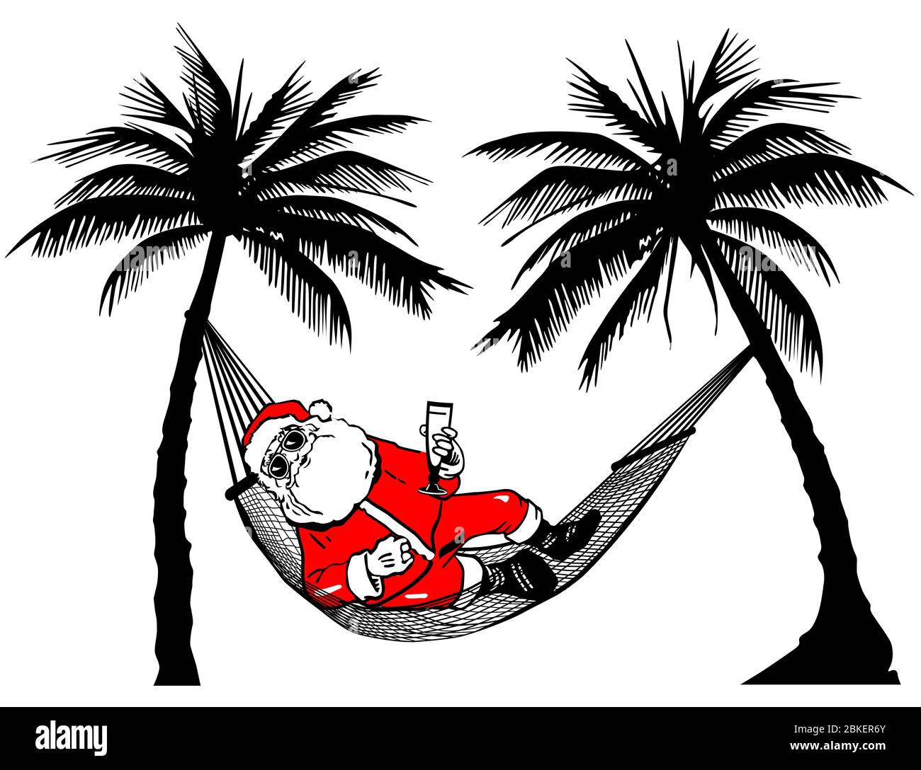Santa Claus on vacation - vector illustration Stock Vector