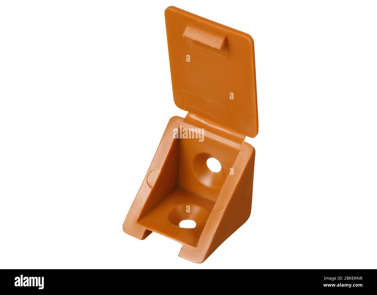 Open plastic furniture corner light of brown color isolated on a white