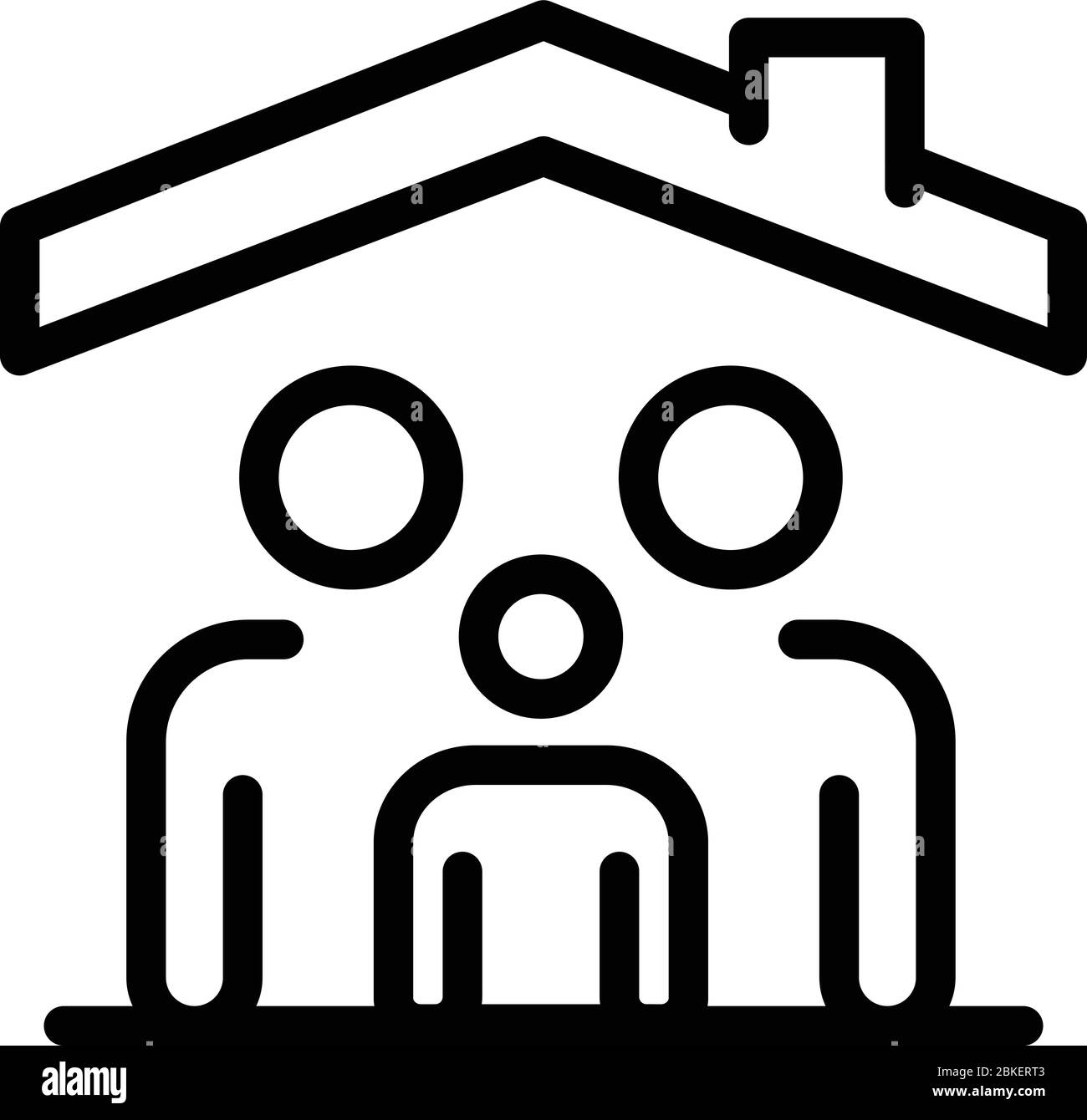 Family under the roof icon, outline style Stock Vector Image & Art - Alamy