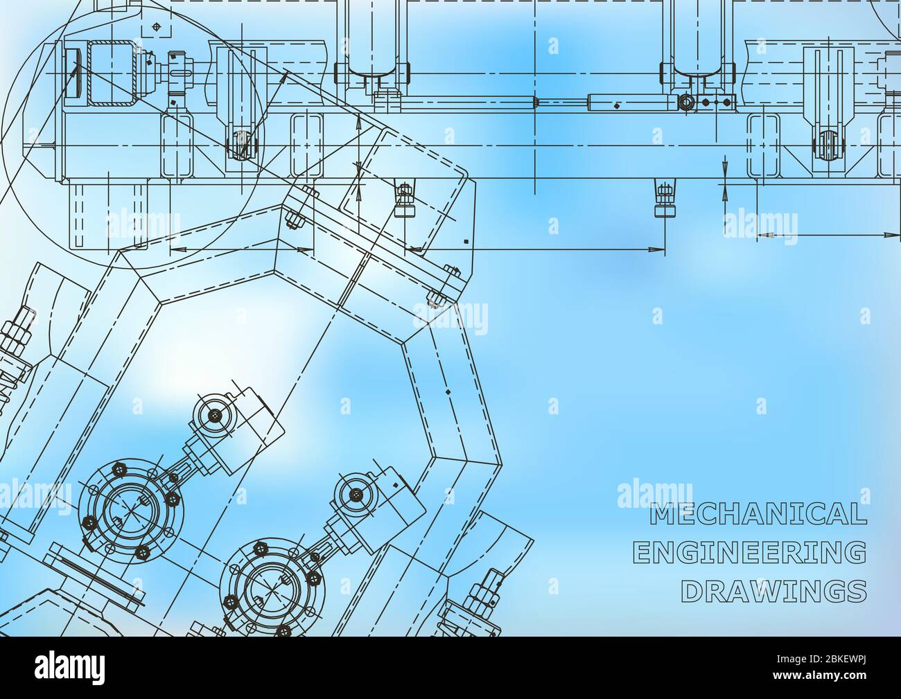 Computer aided design systems. Blueprint, scheme, plan, sketch. Blue ...
