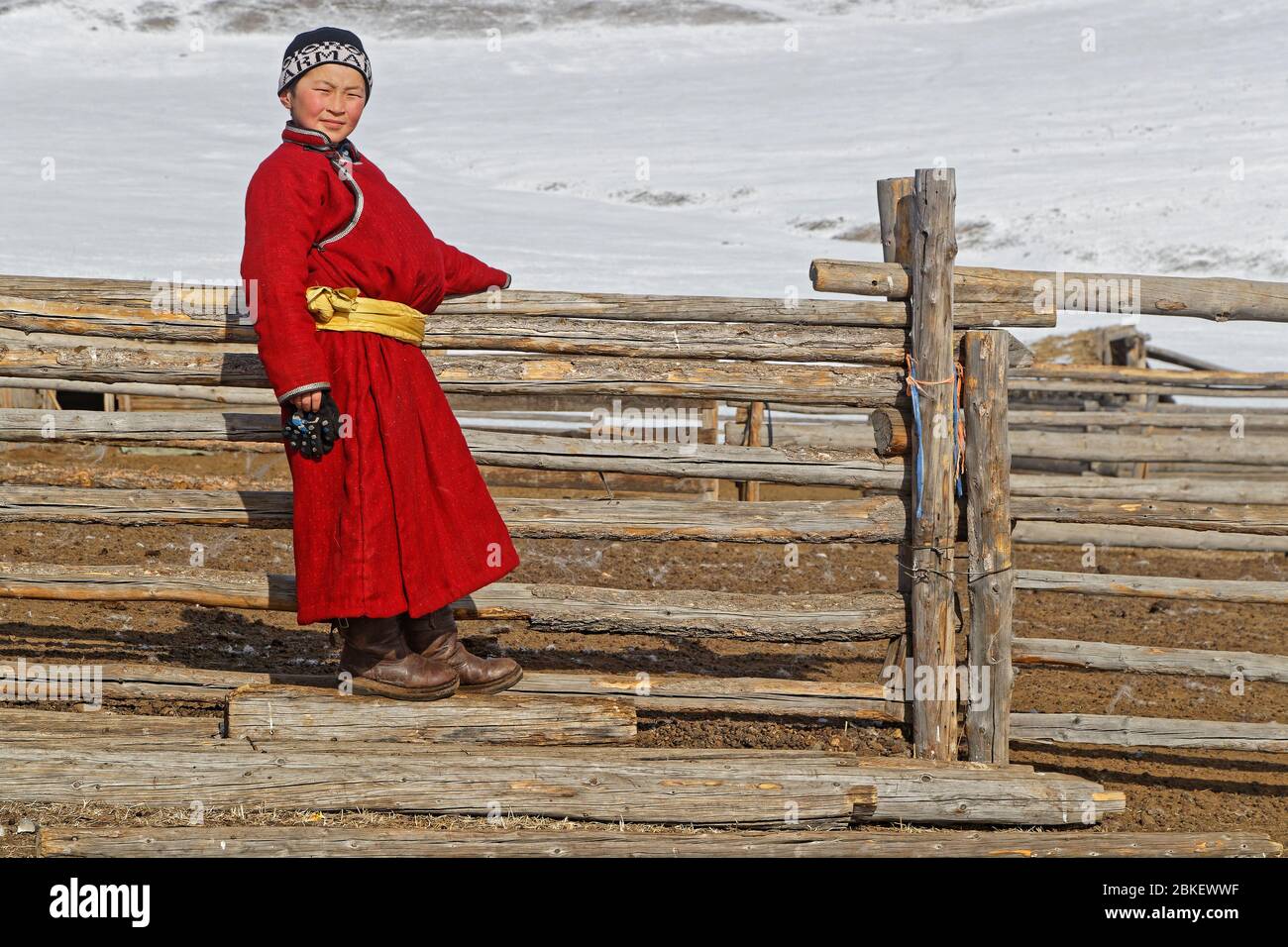 RENCHINLKHUMBE, MONGOLIA, March 4, 2020 Mongolian child in