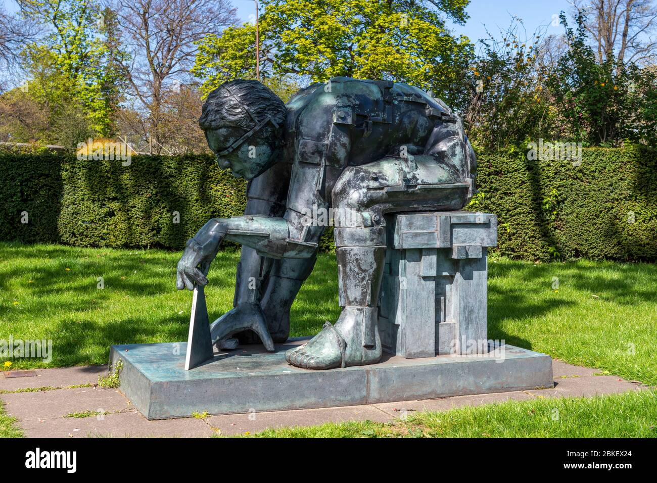 Master of the Universe sculpture by Eduardo Paolozzi in grounds of Scottish National Gallery of Modern Art Two in Edinburgh, Scotland, UK Stock Photo