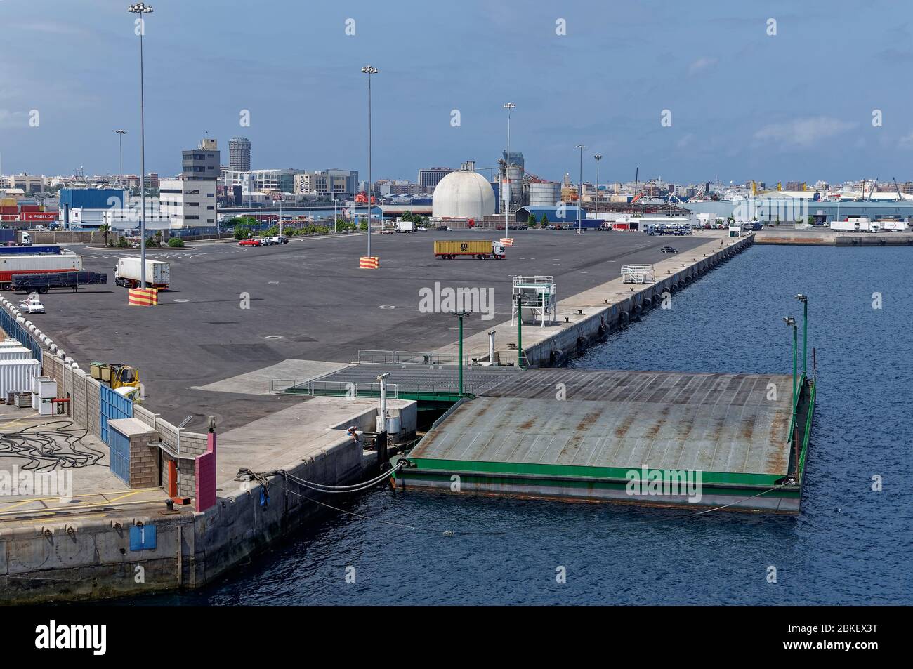 The empty Floating Quay for Loading and Unloading Vehicles at the Ferry  Terminal in Las Palmas Port Stock Photo - Alamy
