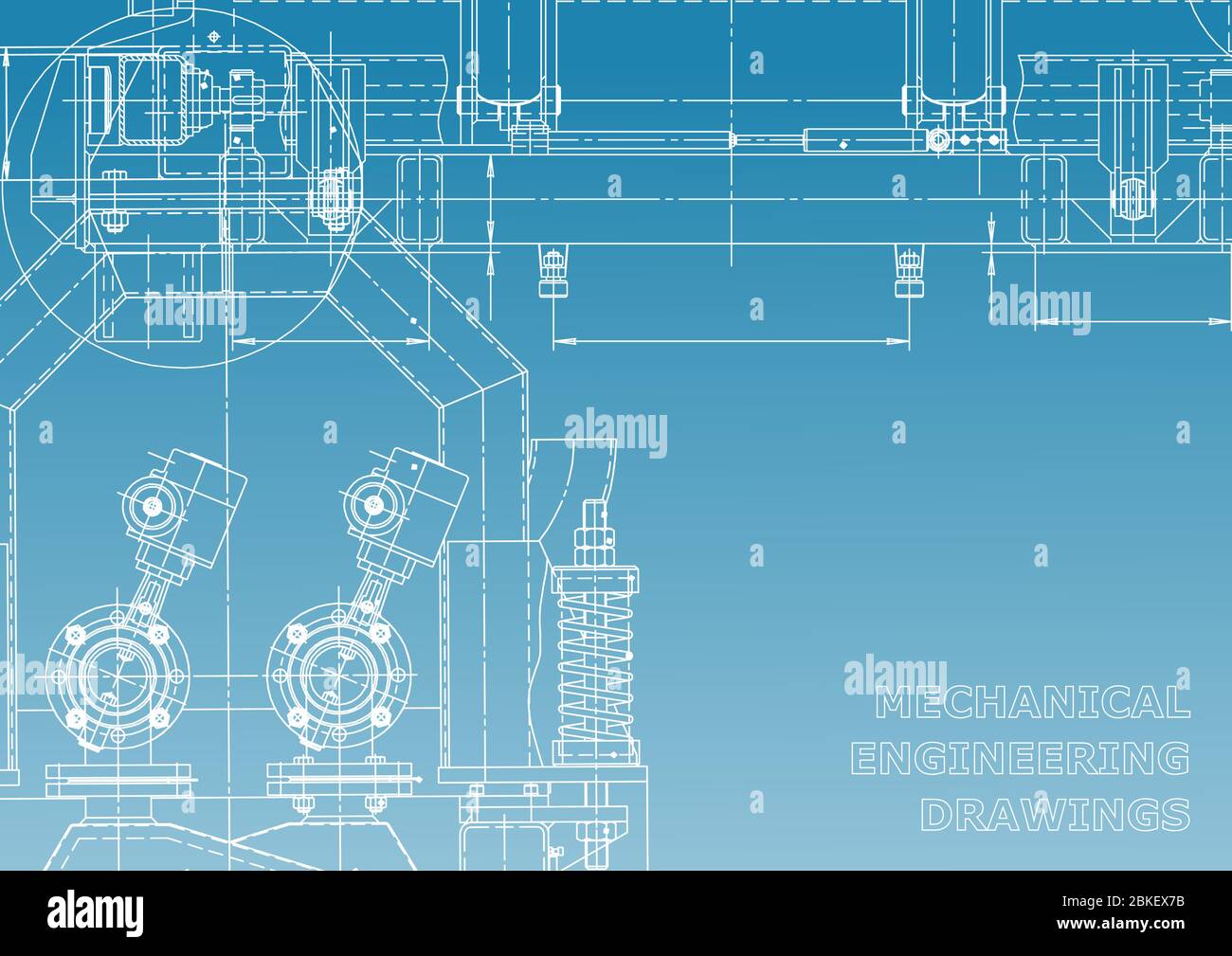 Computer aided design systems. Blueprint. Blue and white Stock Vector ...