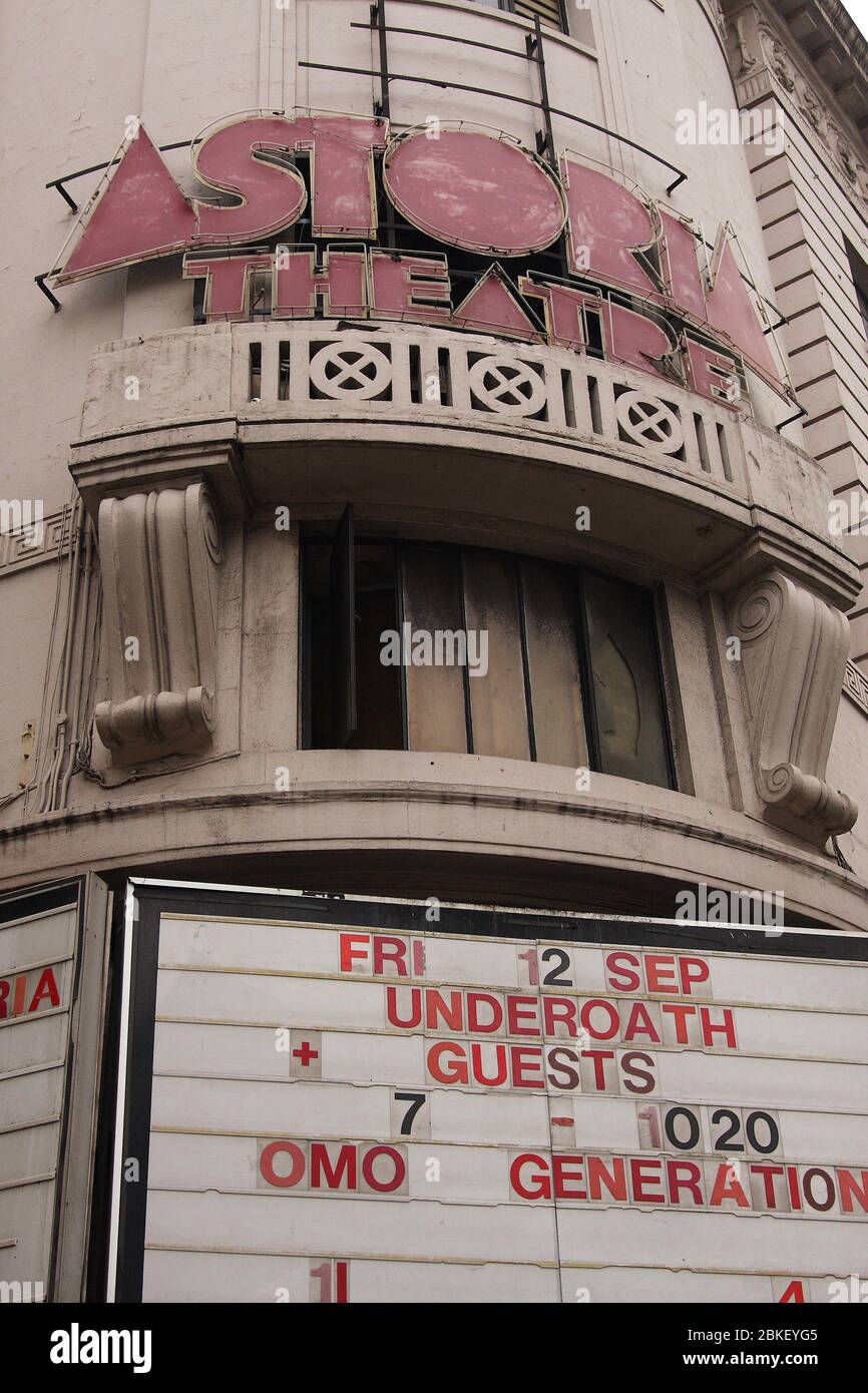 Sign above the Astoria Theatre music venue on Charing Cross Road