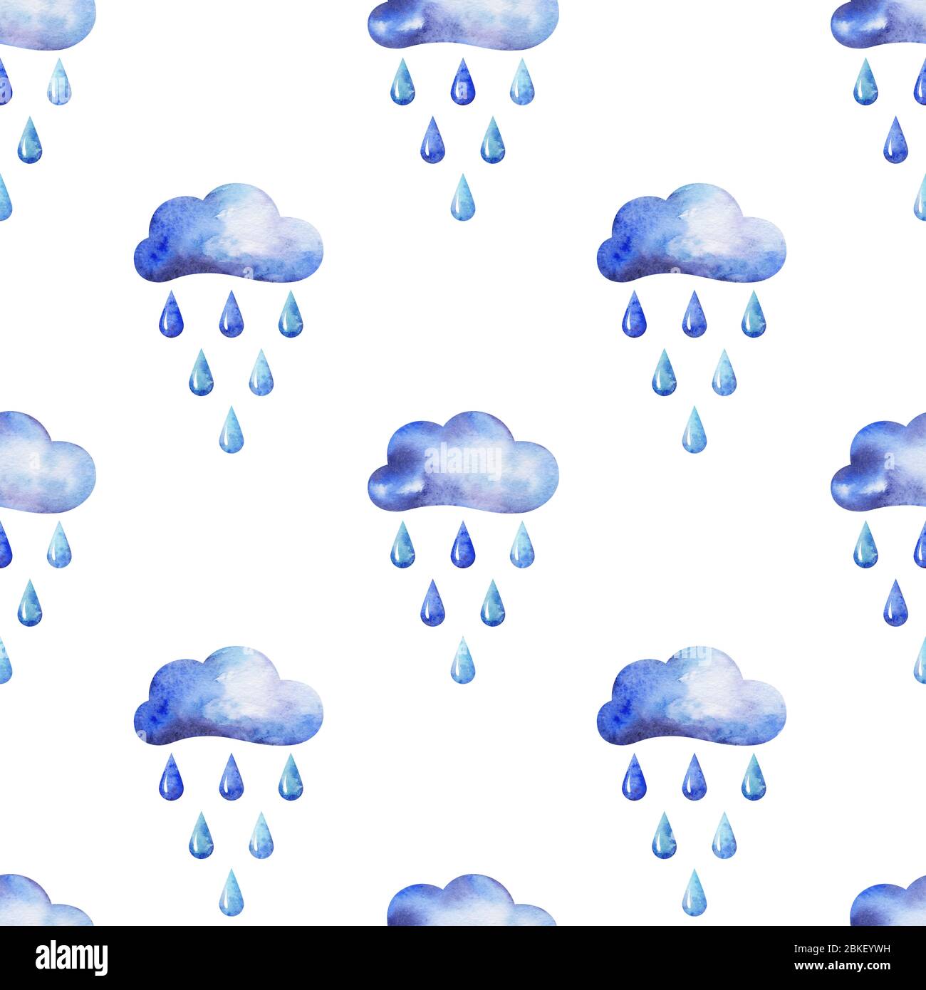 Blue watercolor clouds seamless pattern hi-res stock photography and ...