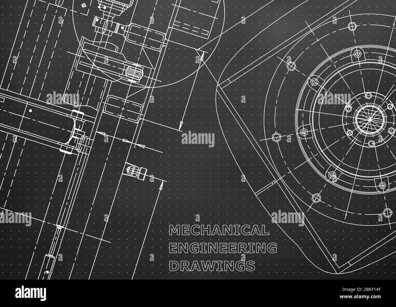 Blueprint, Sketch. Vector engineering illustration. Cover, flyer, banner, Black  background. Points. Instrument-making drawing Stock Vector Image & Art -  Alamy
