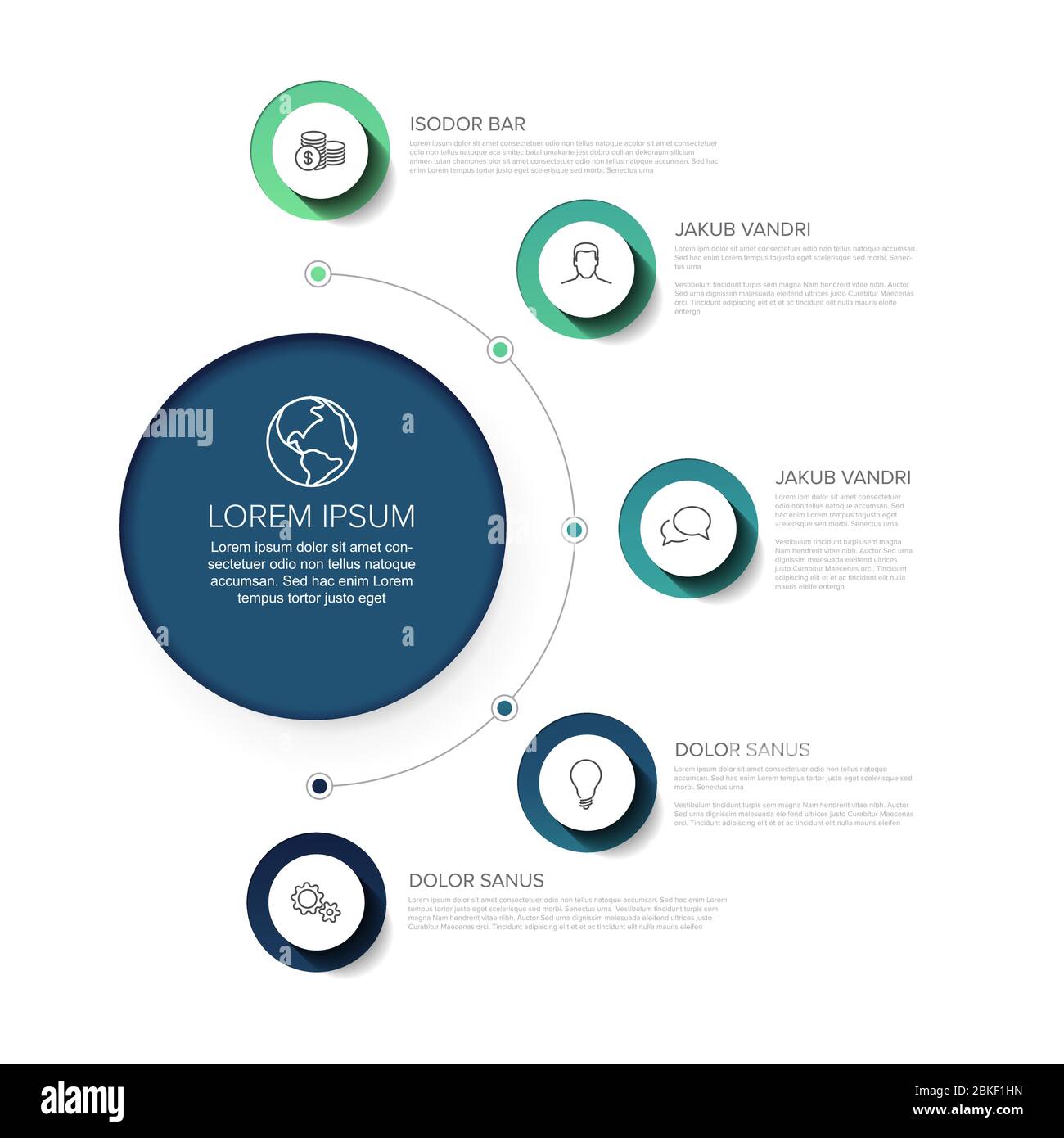 Vector multipurpose Infographic template with title and five elements ...