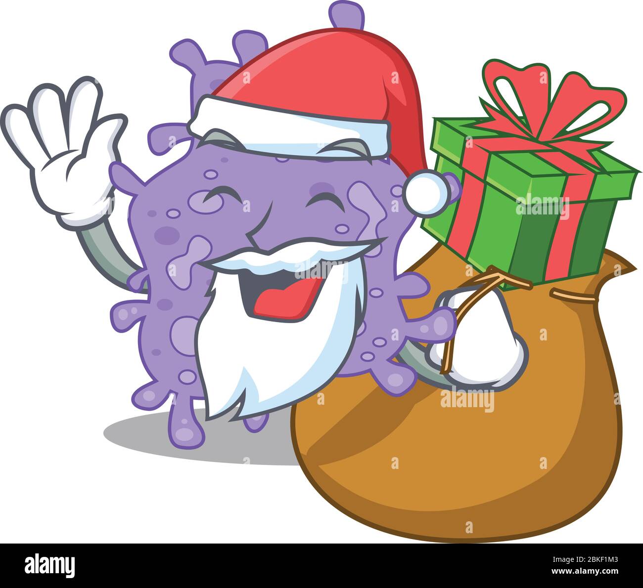 cartoon-design-of-staphylococcus-aureus-santa-with-christmas-gift-stock-vector-image-art-alamy