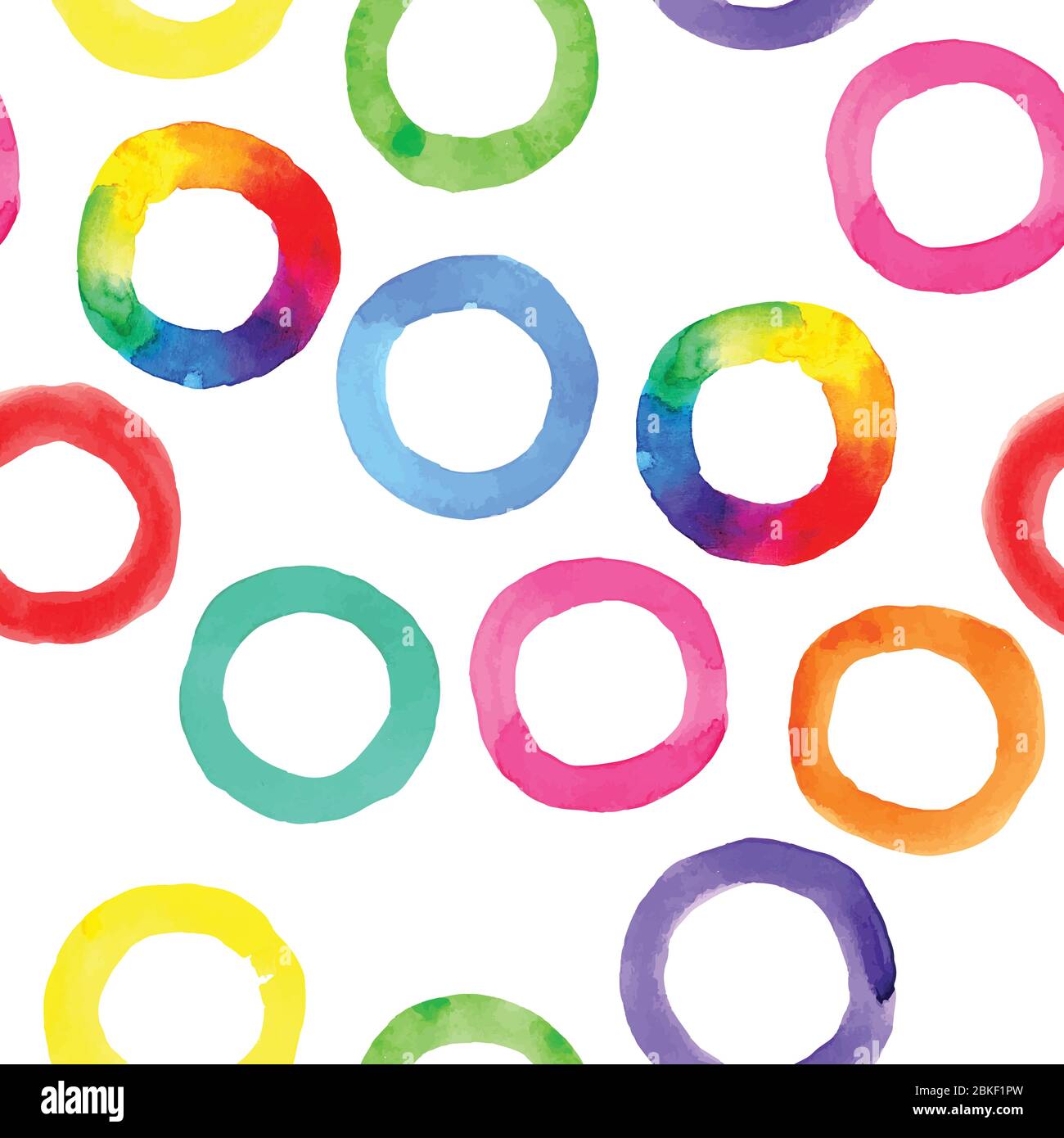 Retro hand drawn circles ornament. Round shapes seamless pattern Stock Vector