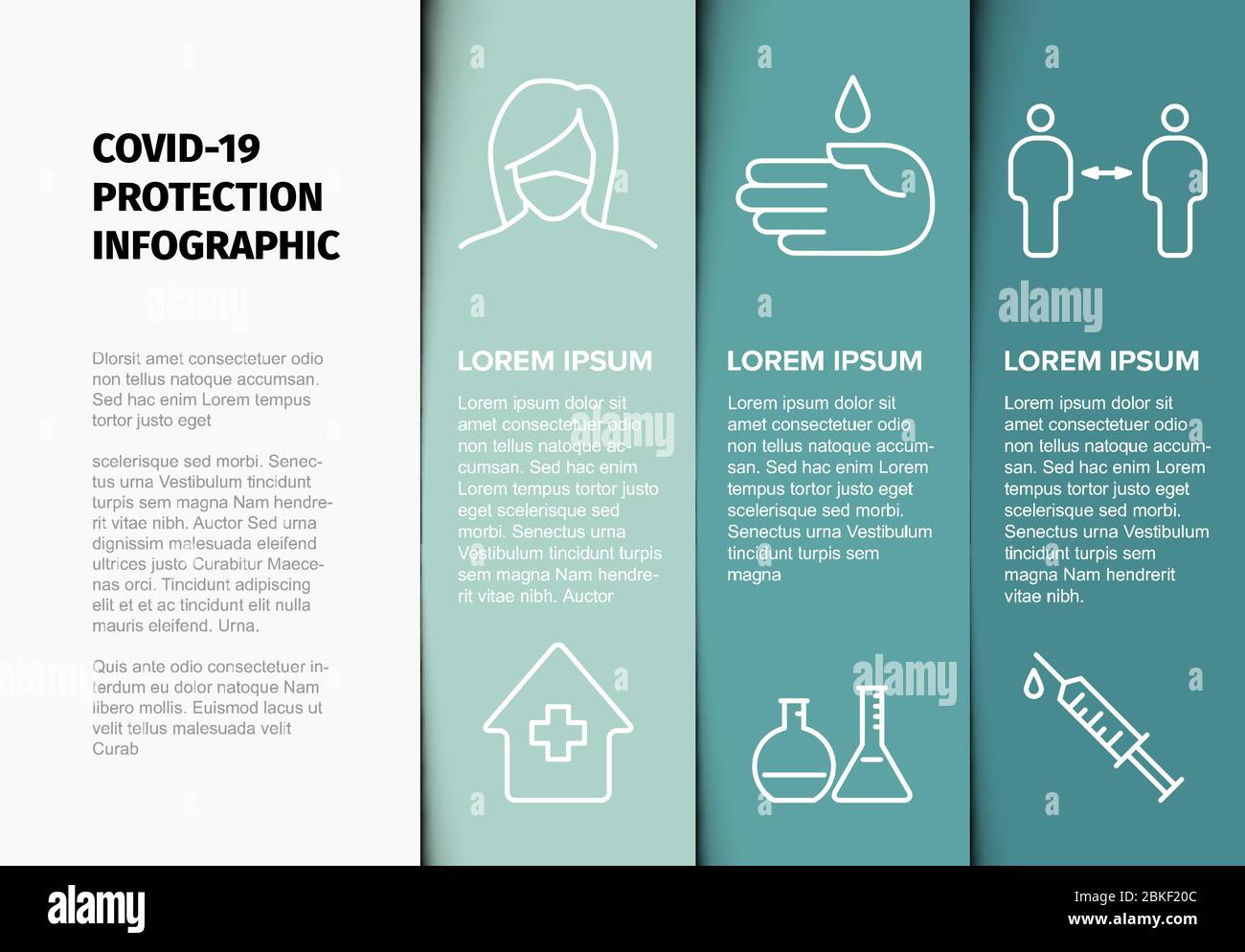 Covid-19 prevention infographic template - mask, people distance ...