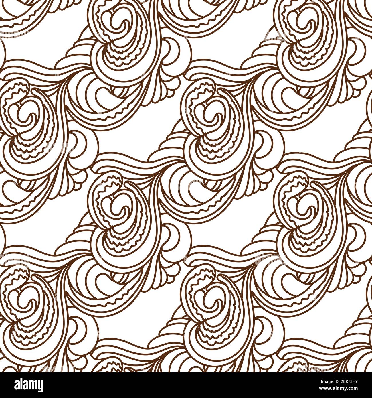 Abstract seamless pattern waves. Vector seamless black and white ...