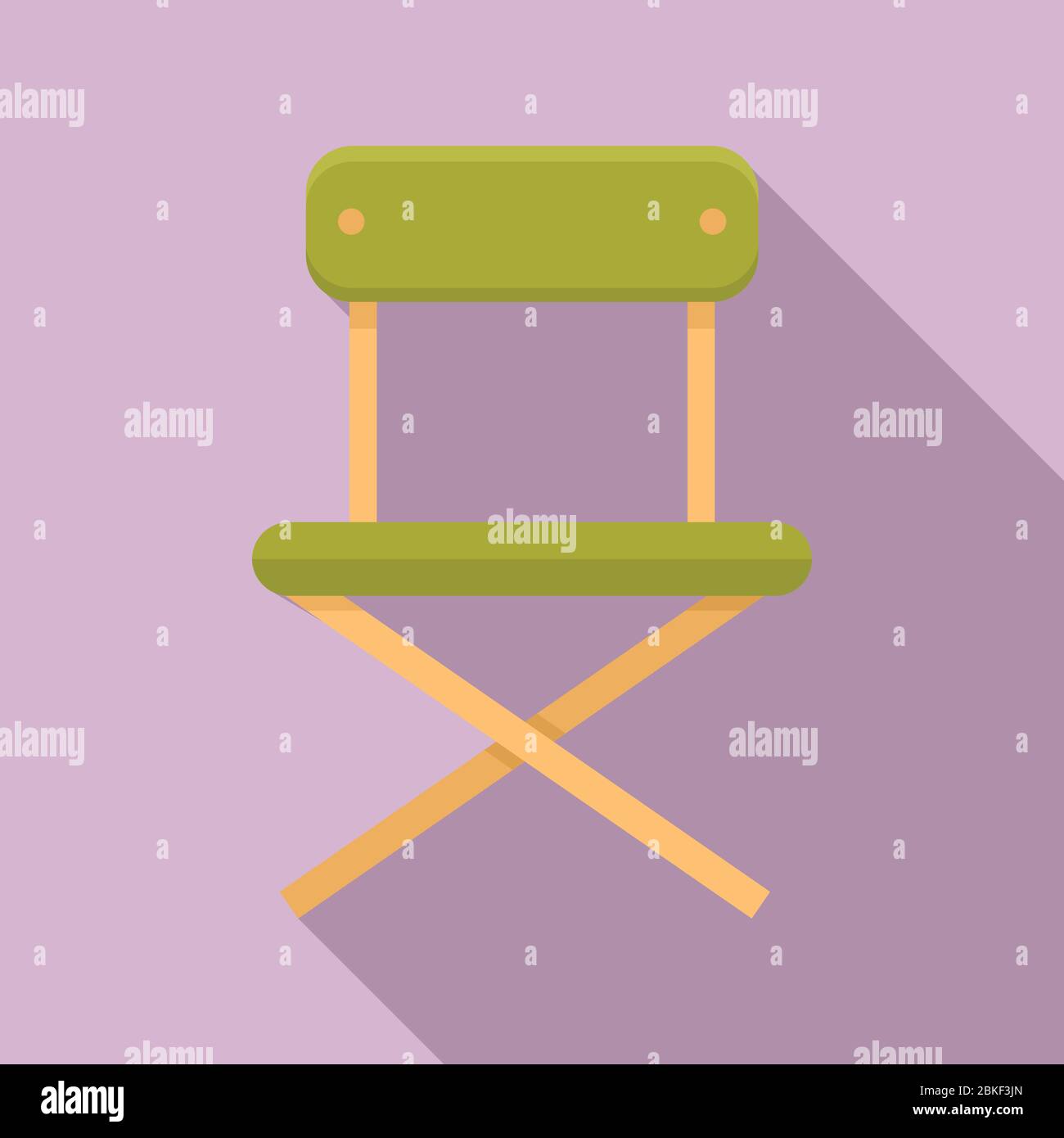 Camping portable chair icon. Flat illustration of camping portable