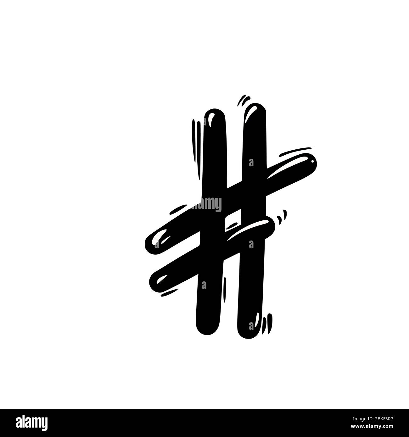 Hashtag or number sign isolated on white background. social media hash ...