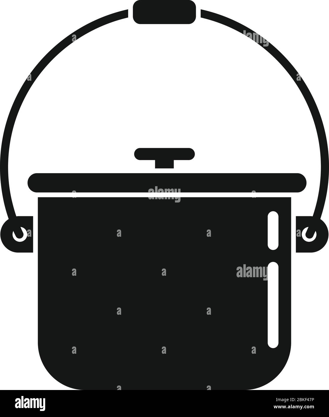 Camping food fire pot icon. Simple illustration of camping food fire ...