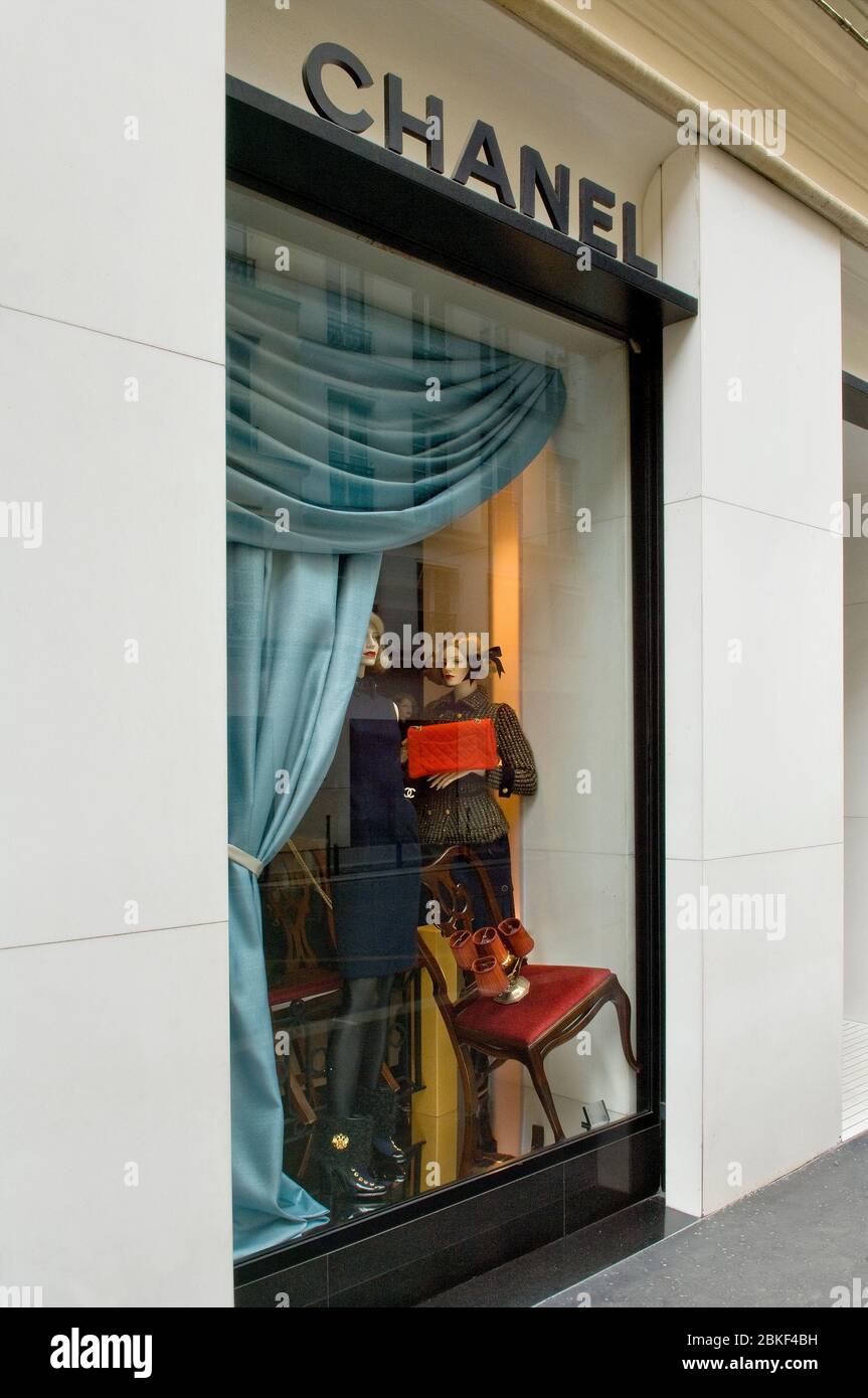 Paris, France, Chanel Store Front Windows, Fashion Display Stock Photo -  Alamy