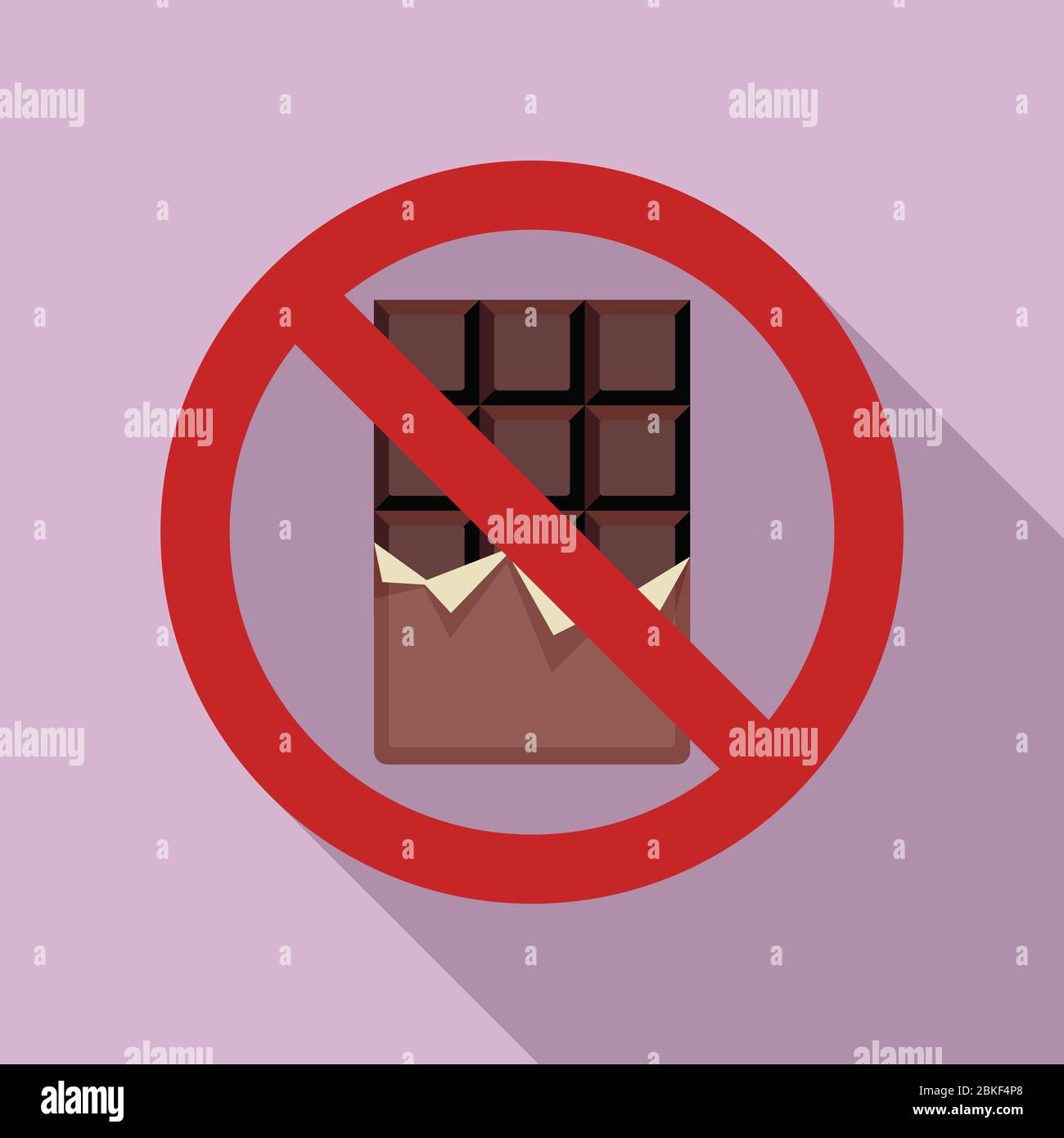 No chocolate bar icon. Flat illustration of no chocolate bar vector