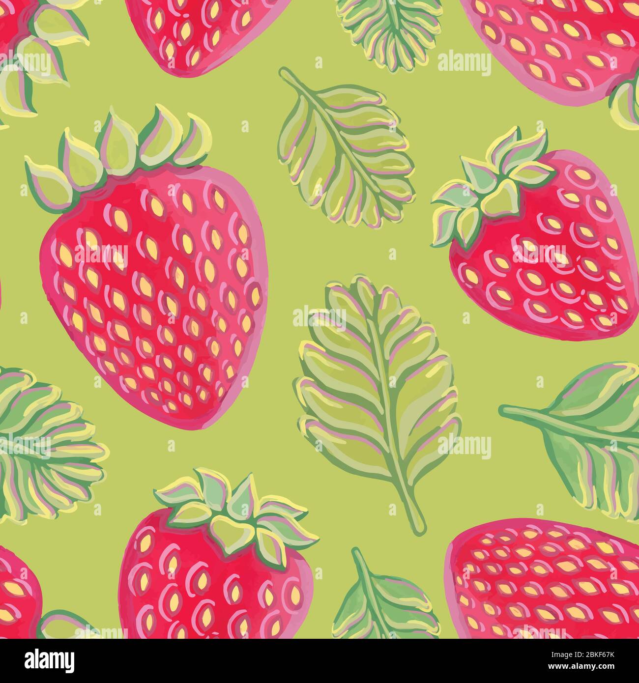 Seamless pattern with strawberries. Vector illustration Stock Vector ...