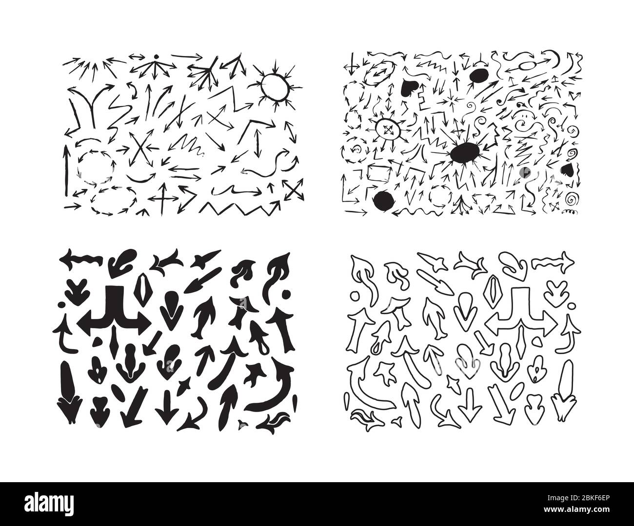 Hand drawn vector arrows. Arrows set in sketched style Stock Vector ...