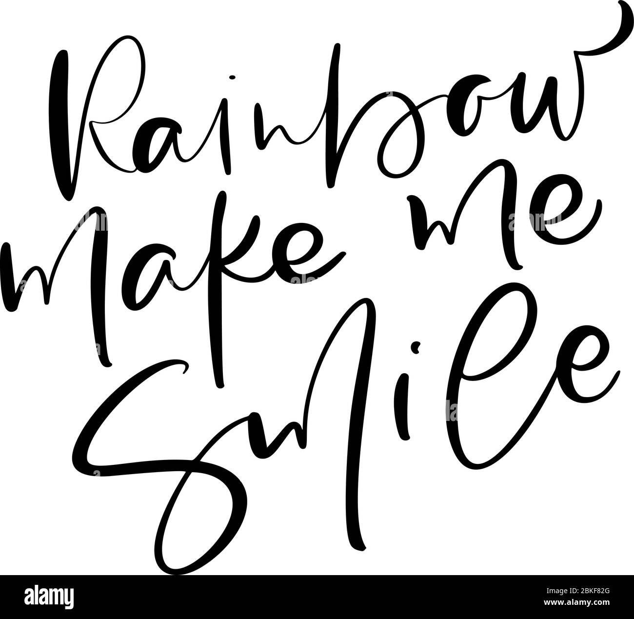 Rainbow make me happy for social media content. Vector hand drawn