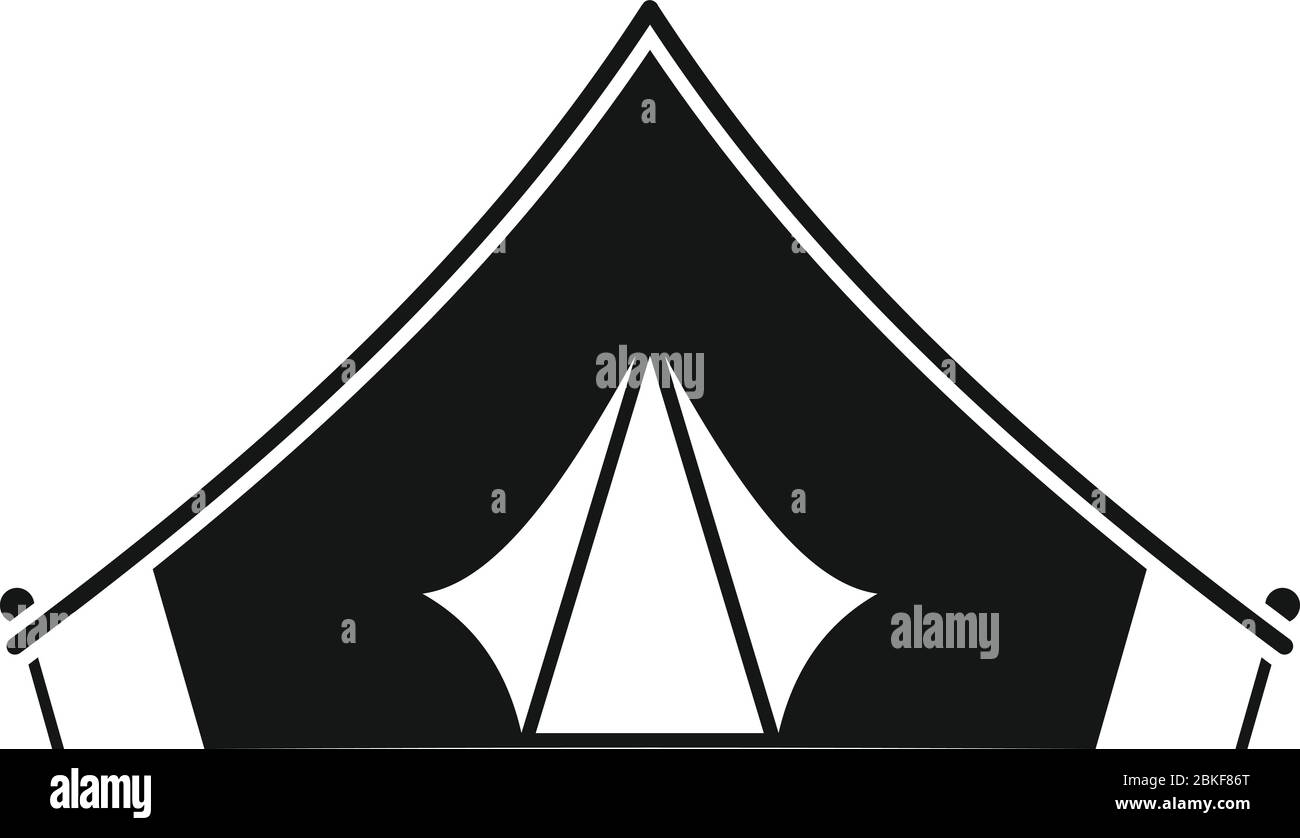Hiking tent icon. Simple illustration of hiking tent vector icon for ...