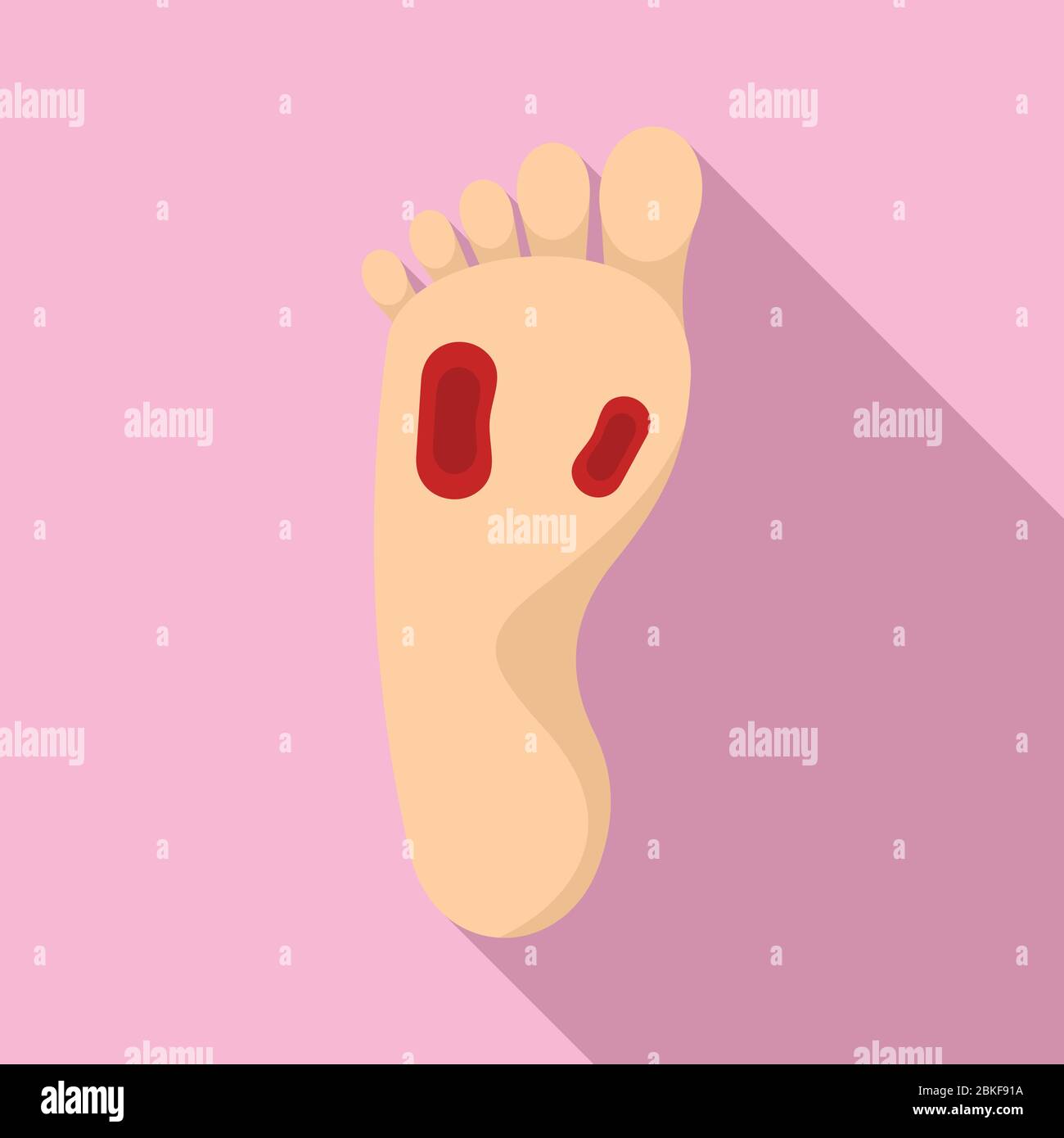 Blood foot pain icon. Flat illustration of blood foot pain vector icon for web design Stock Vector