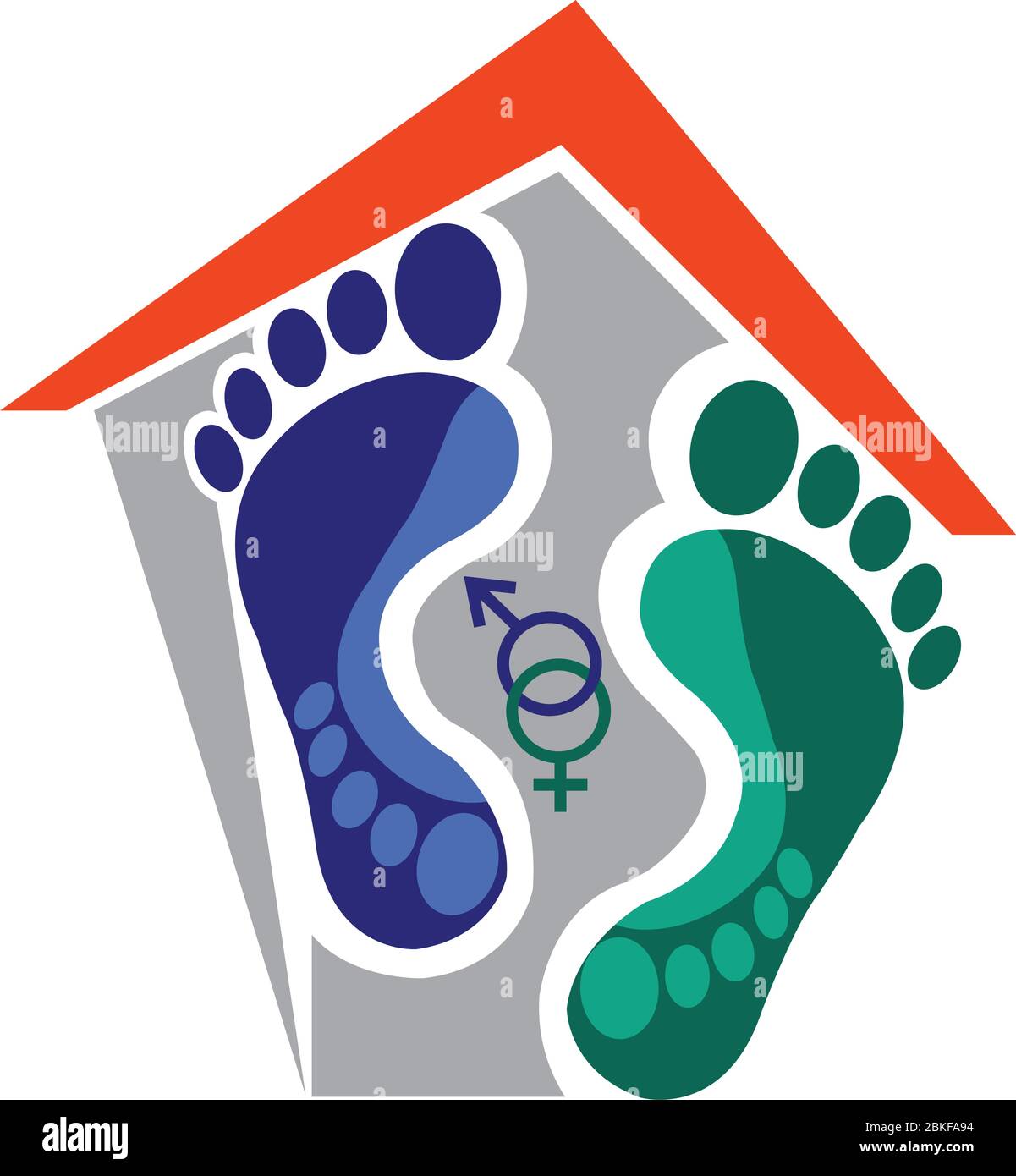 Illustration art of Simple house with foot care inside with isolated