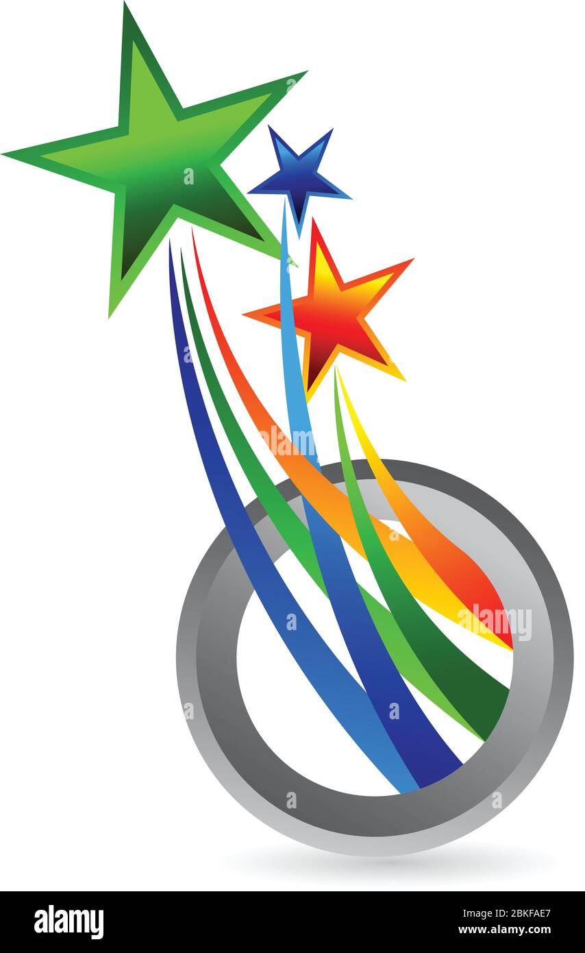 Illustration art of a Star Burst Company Logo with sun on white ...