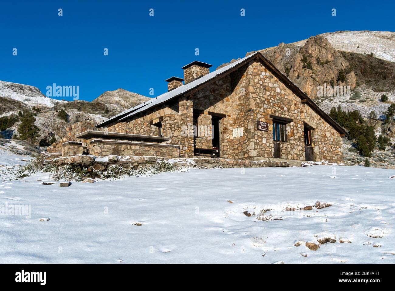 Claror mountain shelter (2280 m.).Pyrenees.Escaldes-Engordany parish.Andorra Stock Photo