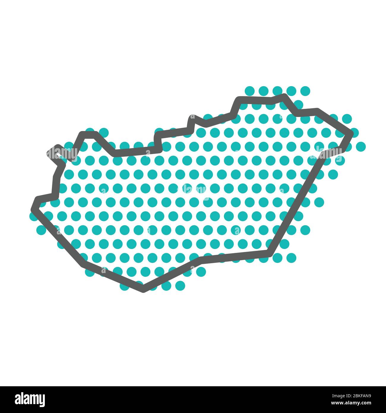 Hungary simple outline map with green halftone dot pattern Stock Vector ...