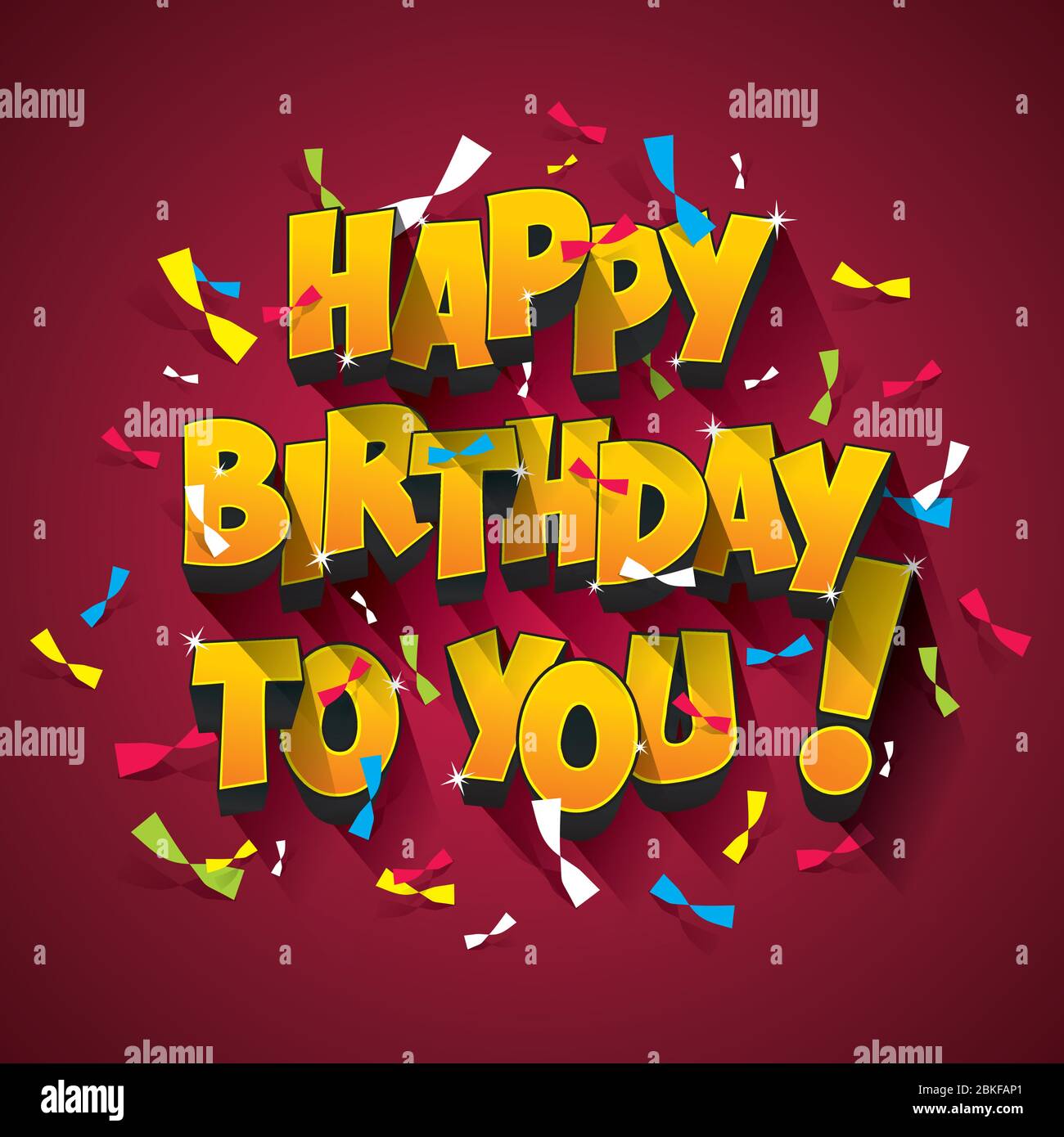 Happy Birthday Stickers On Background vector Illustration Stock Vector