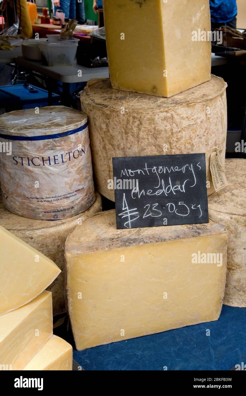 Cheeses on Cheese stall, Covent Garden Market, London Stock Photo Alamy