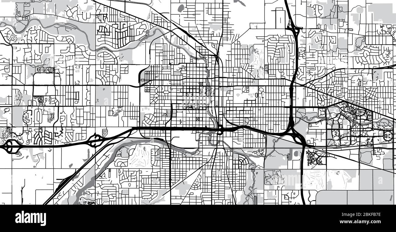 Urban vector city map of Lansing, USA. Michigan state capital Stock Vector