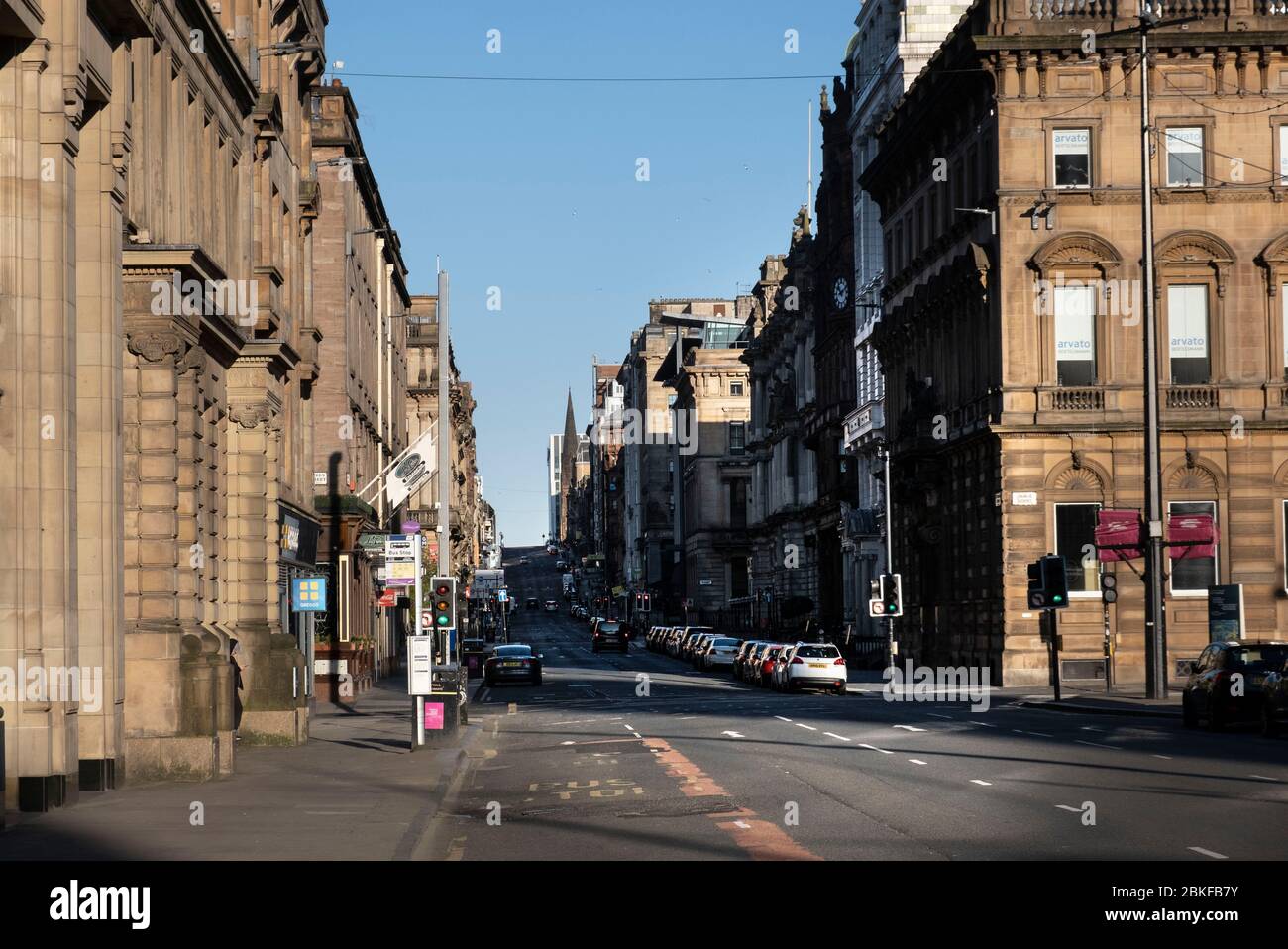 George square in Glasgow during the Covid-19 lockdown. Stock Photo