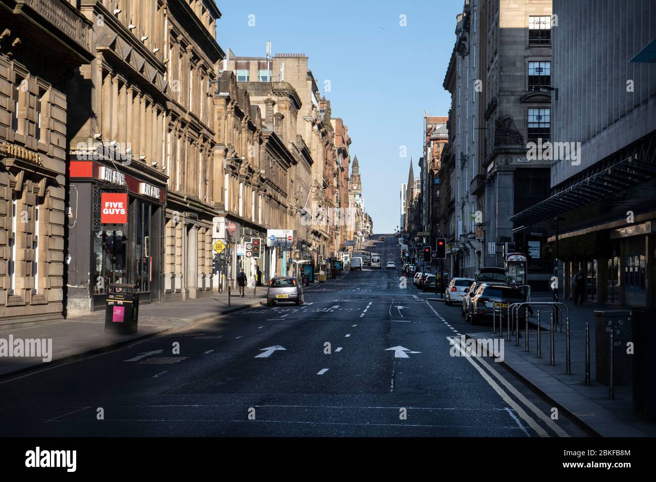 St Vincent street in Glasgow during the Covid19 lockdown Stock Photo