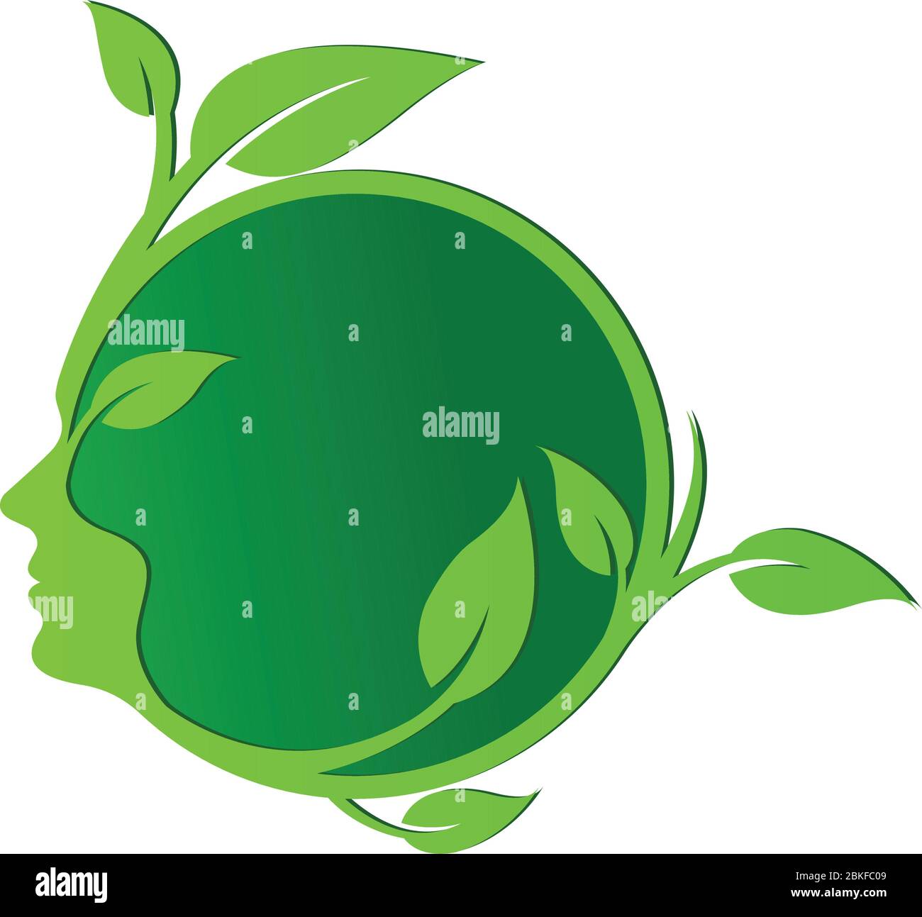 Illustration art of a face leaf with isolated background Stock Vector