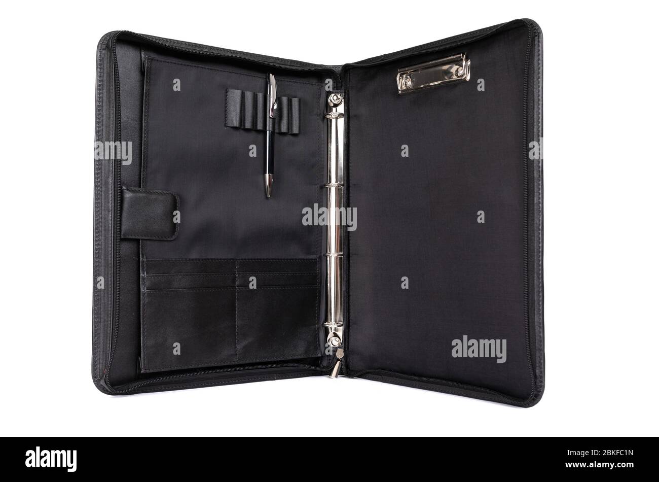 office leather folder for securities on a white background. Stock Photo