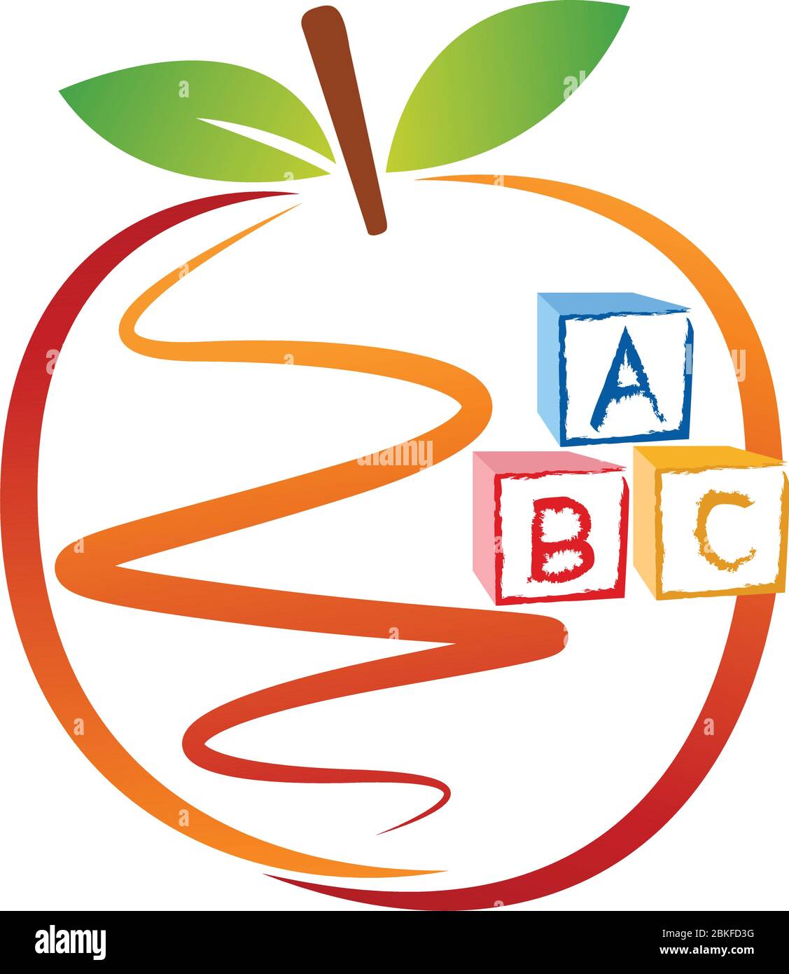 Illustration of an education apple logo with isolated background Stock ...