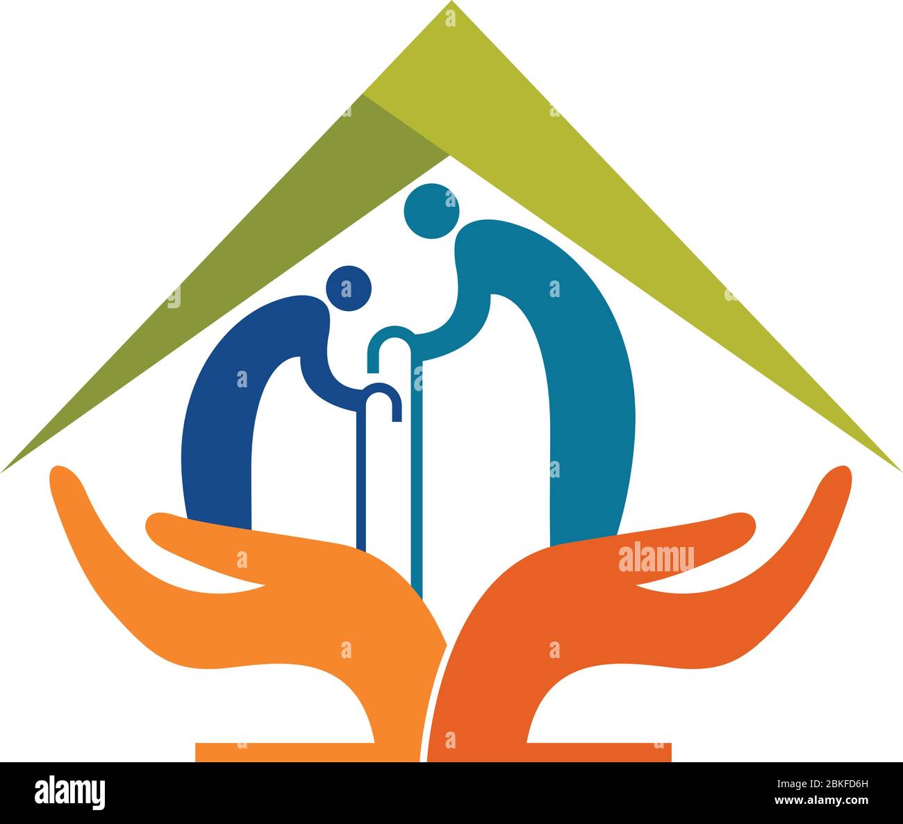 Illustration art of a senior citizen care icon with isolated background