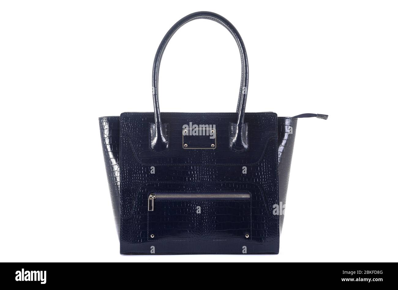 women black leather bag isolated on white background Stock Photo - Alamy